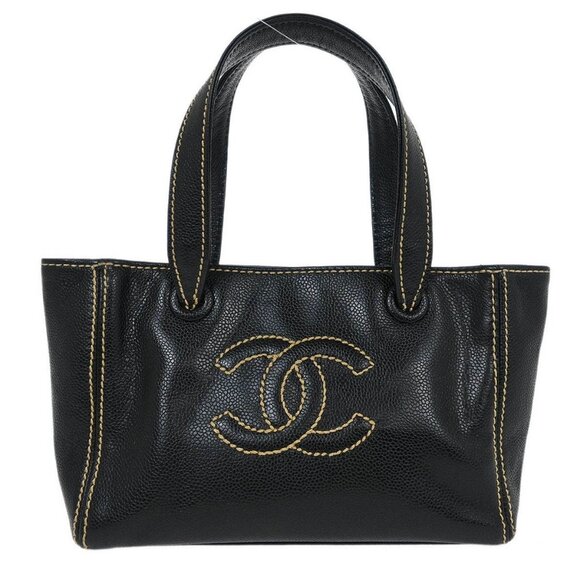 Chanel Black Calfskin Wild Stitch Tote Bag 115975 - Picture 1 of 10
